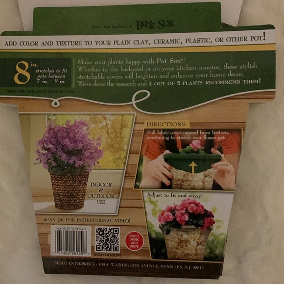 Stretchable pot sox fabric cover. Washable, reusable & stain resistant, fits 8” - Picture 6 of 9